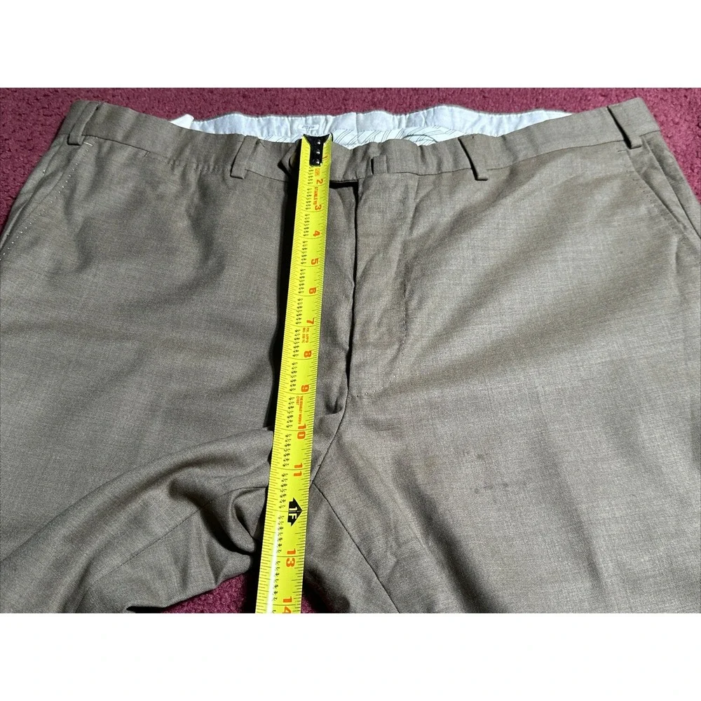 Ermenegildo Zegna Pants Mens 38/28 Light Brown 100% Wool Flat Front Dress Slacks